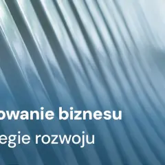 Skalowanie biznesu: strategie rozwoju. Abstrakcyjne tło z falami sugeruje dynamiczny wzrost i ekspansję.