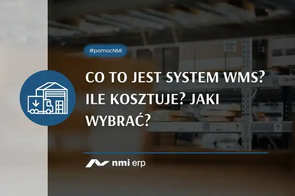 Co to jest system zarządzania magazynem WMS? Ile kosztuje? Jaki wybrać? Ikona magazynu z ciężarówką.